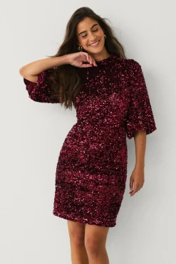 Ellos Collection Kort pailletkjole Rød Sale