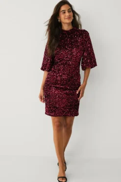 Ellos Collection Kort pailletkjole Rød Sale