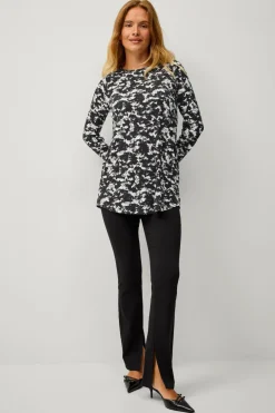 Ellos Collection Langærmet tunika Sortmønstret New