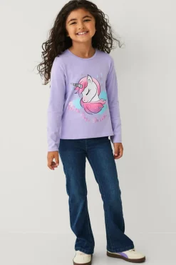 Ellos Kjoler>Collection Langærmet top med tryk lilla