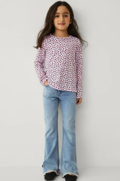 Ellos Collection Langærmet top med tryk rosa leopard mønstret Hot