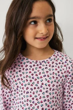 Ellos Collection Langærmet top med tryk rosa leopard mønstret Hot