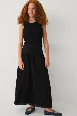 Ellos Nederdele>Collection Lang nederdel med foldbar talje sort