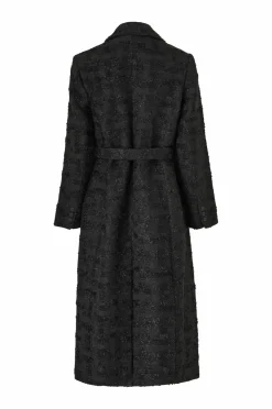 Ellos Collection Lang frakke i bouclé sort