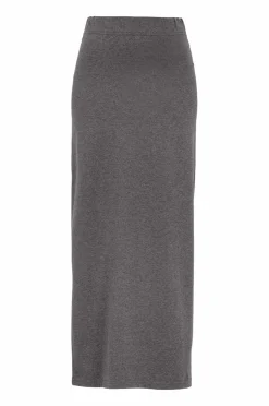 Ellos Collection Lang jerseynederdel Mørkegråmeleret New