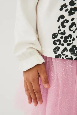 Ellos Collection Langærmet top med tryk offhvid kat Clearance