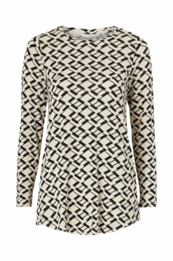 Ellos Collection Langærmet tunika Sortmønstret Discount