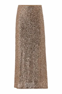 Ellos Collection Lang pailletnederdel Lt Bronze Best