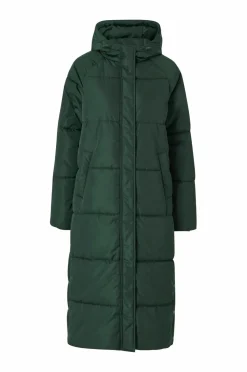 Ellos Collection Langt polstret jakke Mørkegrøn Online