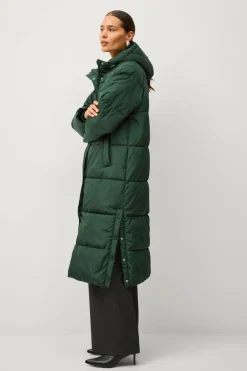 Ellos Collection Langt polstret jakke Mørkegrøn Online