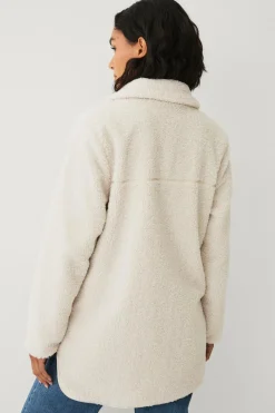 Ellos Collection Lang fleecejakke creme Clearance