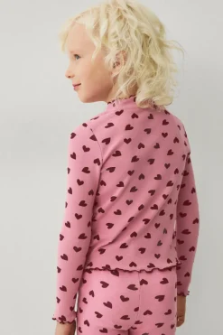 Ellos Collection Langærmet, ribbet top Rosa mønstret Clearance