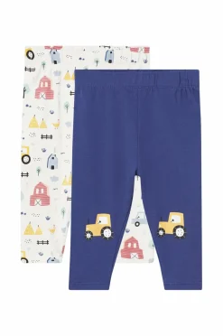 Ellos Bukser, Jeans & Leggings>Collection Leggings Farmer 2-pak Hvidmønstret + mørkeblå