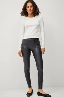 Ellos Basistøj|Tights & Leggings>Collection Leggings i imiteret læder Sort