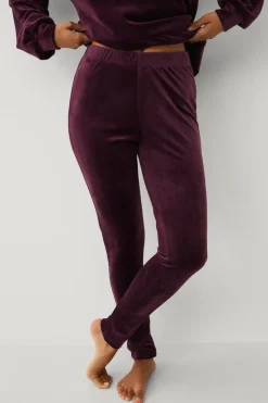 Ellos Collection Leggings i velour Vinrød Outlet
