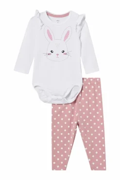 Ellos Collection Leggings + body Saga Beige + rosa New