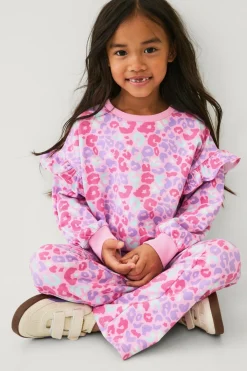 Ellos Collection Leggings med børstet inderside Pink leopard tie dye New