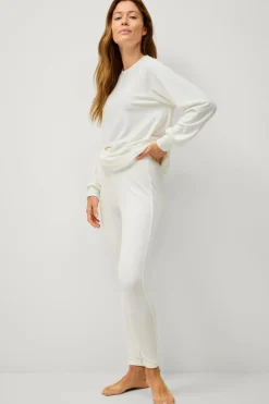 Ellos Collection Leggings i velour Hvid Discount