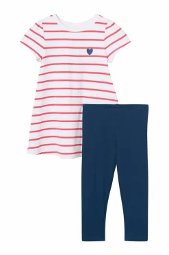 Ellos Collection Leggings + kjole Offilia Rød og hvid stribe Outlet