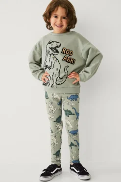 Ellos Collection Leggings med børstet inderside Dino mønstret Hot