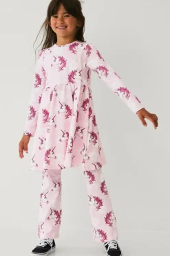 Ellos Collection Leggings med ben med svaj rosa mønstret