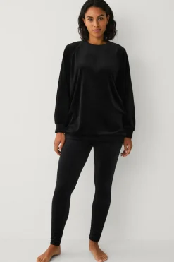 Ellos Loungewear & Homewear|Tights & Leggings>Collection Leggings i velour Sort