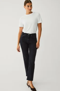 Ellos Jeans>Collection Lige jeans med høj talje sort