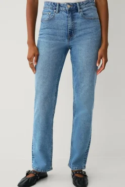 Ellos Jeans>Collection Lige jeans med høj talje lyseblå