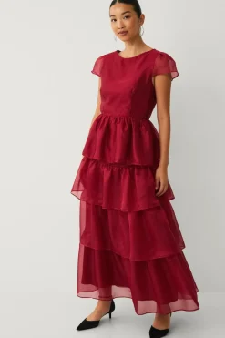 Ellos Nederdele>Collection Maxi nederdel med volanter Rød