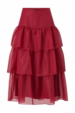 Ellos Nederdele>Collection Maxi nederdel med volanter Rød
