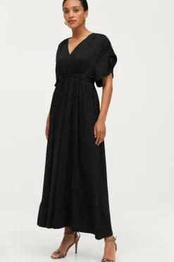Ellos Kjoler>Collection Maxi kjole med en knude i ryggen Sort