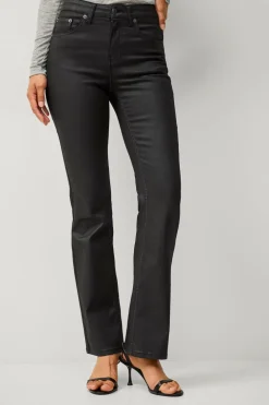Ellos Jeans>Collection Med svaj jeans med coated overflade Sort