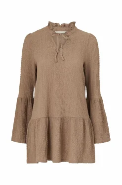 Ellos Collection Mønstervævet tunika Brungrå Outlet