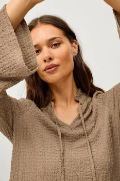 Ellos Collection Mønstervævet tunika Brungrå Outlet