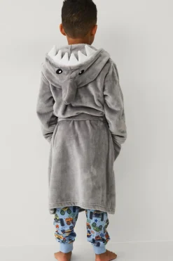 Ellos Collection Morgenkåbe med haj-design Grå Online