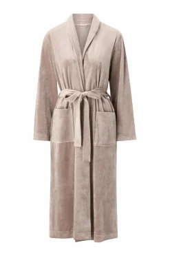 Ellos Collection Morgenkåbe i velour Beige Online