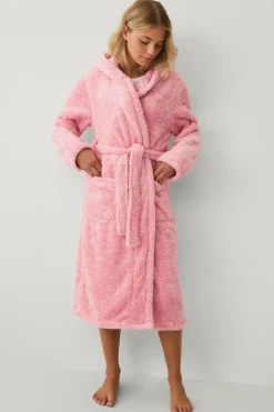 Ellos Collection Morgenkåbe i fleece rosa melange Hot