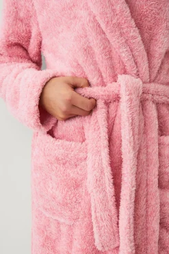 Ellos Collection Morgenkåbe i fleece rosa melange Hot