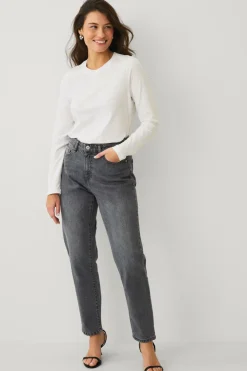 Ellos Collection Morjeans med høj talje Grå Sale