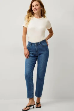 Ellos Jeans>Collection Morjeans med høj talje Mellemblå