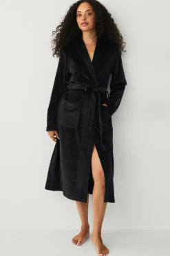 Ellos Nattøj>Collection Morgenkåbe i velour sort