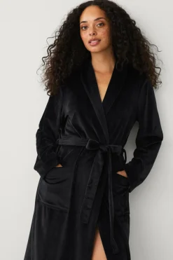 Ellos Nattøj>Collection Morgenkåbe i velour sort