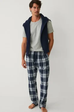 Ellos Nattøj & Homewear>Collection Natbukser i flonel blå