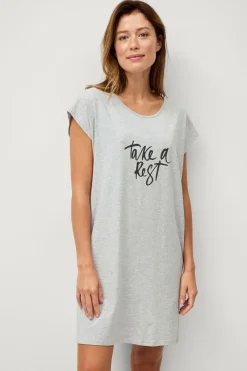 Ellos Nattøj>Collection Natkjole Gråmeleret