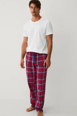 Ellos Nattøj & Homewear>Collection Natbukser i flonel Rødrutig