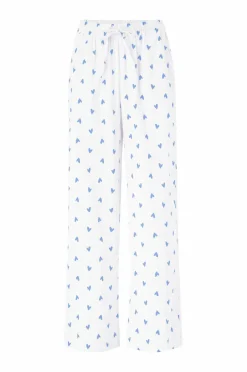 Ellos Nattøj>Collection Natbukser White with blue stripes