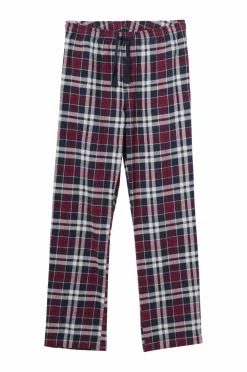 Ellos Collection Natbukser i flonel Blå/Vinrød rutig Online