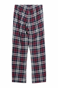 Ellos Collection Natbukser i flonel Blå/Vinrød rutig Online