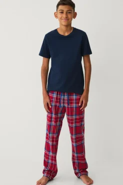 Ellos Nattøj & Homewear>Collection Natbukser i flonel rødt tjekret