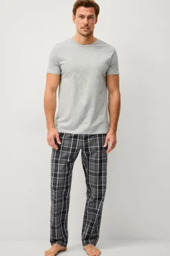 Ellos Collection Natbukser i poplin Sort/gråternet New